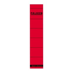 Etichete Falken autoadezive, pentru bibliorafturi,  36 x 190 mm, rosu