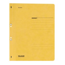Dosar cu gauri 1/1 Lux Falken, carton, 250 g/mp, galben