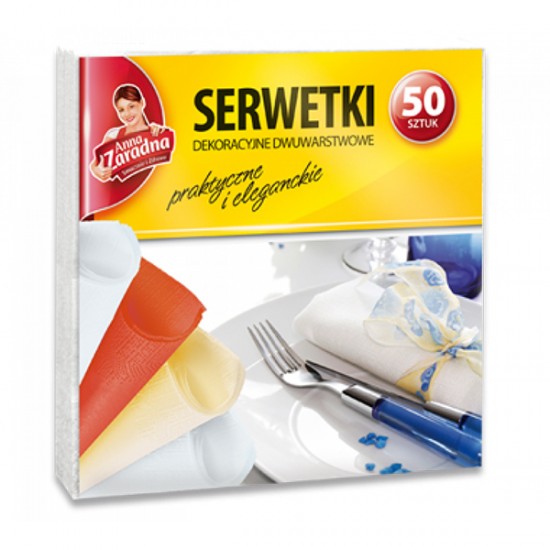 Servetele de masa, 33 x 33 cm, 2 straturi, albe, 50 bucati/pachet