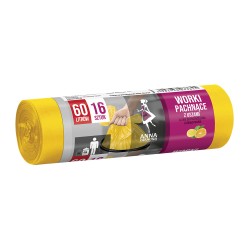 Saci menajeri HDLD, 60 l, galbeni, 16 bucati/rola Saci menajeri HDLD, 60 l, galbeni, 16 bucati/rola