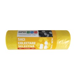Saci menajeri HDPE 120 l, galbeni, 10 bucati/rola Saci menajeri HDPE 120 l, galbeni, 10 bucati/rola