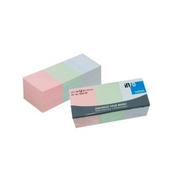 Notite adezive InFO, 40x50 mm, 3 culori pastel, 12 bucati/set Notite adezive InFO, 40x50 mm, 3 culori pastel, 12 bucati/set
