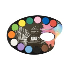 Paleta pictura cu acuarele Creative Craft, 12 culori si pensula Paleta pictura cu acuarele Creative Craft, 12 culori si pensula