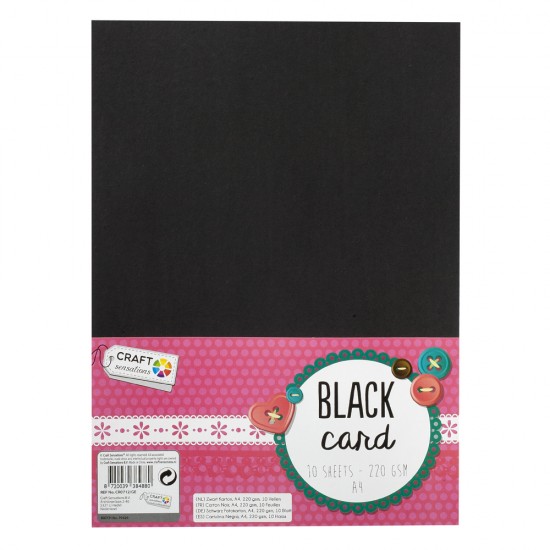 Set carton negru Creative Craft, A4, 220 g, 10 bucati