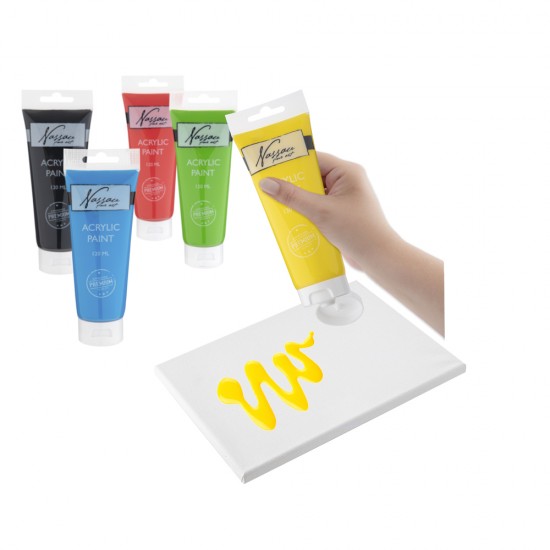 Set 6 culori acrilice Creative Craft, Basic, 120 ml