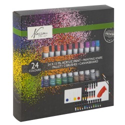 Set culori acrilice Creative Craft, 24 culori, 12 ml Set culori acrilice Creative Craft, 24 culori, 12 ml