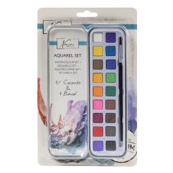 Set de culori acuarele Creative Craft, 18 culori si pensula Set de culori acuarele Creative Craft, 18 culori si pensula