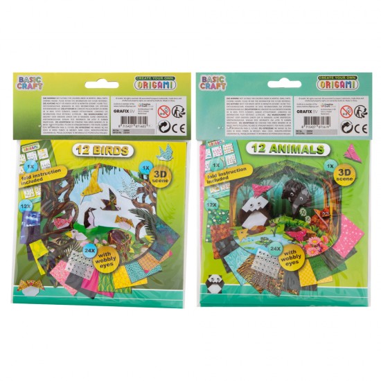 Set Origami Creative Craft, 12 foi cu 24 ochi mobili