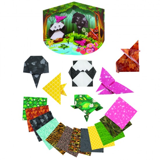 Set Origami Creative Craft, 12 foi cu 24 ochi mobili