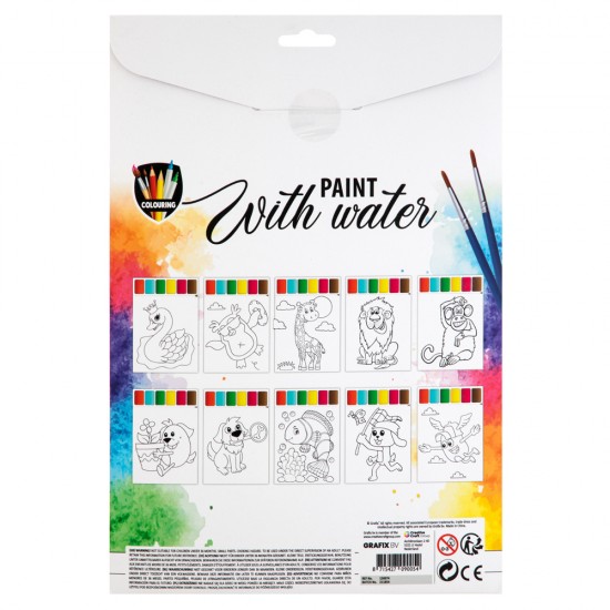 Set creativ pictura Grafix, 10 coli pretiparite , 2 pensule