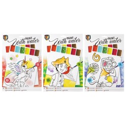 Set pictura acuarele Creative Craft pentru copii, file pretiparite si pensula Set pictura acuarele Creative Craft pentru copii, file pretiparite si pensula