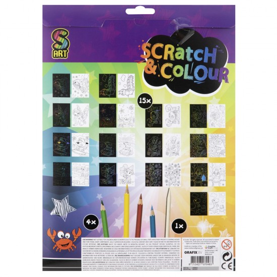 Set creativ de razuit si colorat Creative Craft, 15 file, A4, 4 creioane colorat