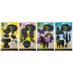 Set fise razuibile Creative Craft, cu coala de stickere si un creion Set fise razuibile Creative Craft, cu coala de stickere si un creion