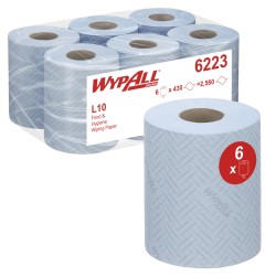 Rola derulare centrala Kimberly-Clark WypAll, albastra, 38 x 18 cm, 6 role/bax