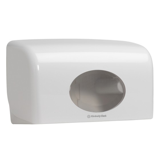 Dispenser Kimberly-Clark Aquarius Twin, pentru hartie igienica small jumbo, culoare alba