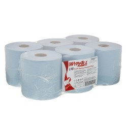 Lavete Kimberly Clark WypAll L10, derulare centrala, albastre, 1 strat, 800 portii, 304 m, 6 role/set