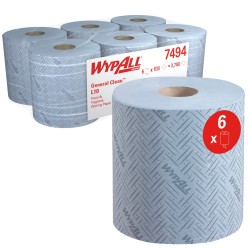 Lavete in rola Kimberly-Clark Wypall L10, alimente si igiena, 1 strat,  6 role/bax, albastre Lavete in rola Kimberly-Clark Wypall L10, alimente si igiena, 1 strat,  6 role/bax, albastre