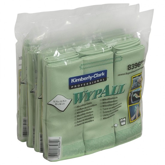 Lavete microfibra Kimberly-Clark Wypall, verzi, 6 bucati/pachet