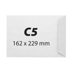 Plic C5, 162 x 229 mm, alb, banda silicon, 80 g/mp, 25 bucati/set Plic C5, 162 x 229 mm, alb, banda silicon, 80 g/mp, 25 bucati/set