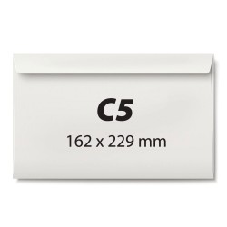 Plic C5, 162 x 229 mm, alb, banda silicon, 80 g/mp, 25 bucati/set Plic C5, 162 x 229 mm, alb, banda silicon, 80 g/mp, 25 bucati/set