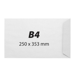 Plic B4, 250 x 353 mm, alb, banda silicon, 100 g/mp, 250 bucati/cutie Plic B4, 250 x 353 mm, alb, banda silicon, 100 g/mp, 250 bucati/cutie