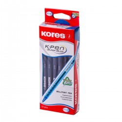 Set 12 pixuri Kores K1, fara mecanism, varf 0.7 mm, albastru Set 12 pixuri Kores K1, fara mecanism, varf 0.7 mm, albastru