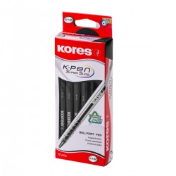 Set 12 pixuri Kores K1, fara mecanism, varf 0.7 mm, negru Set 12 pixuri Kores K1, fara mecanism, varf 0.7 mm, negru