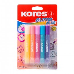 Lipici Kores, culori pastelate, 10 g, 5 culori/blister Lipici Kores, culori pastelate, 10 g, 5 culori/blister