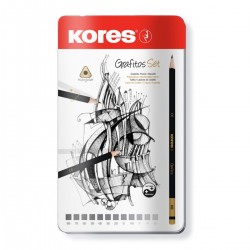 Creioane grafit Kores 2H-8B, 12 bucati/set Creioane grafit Kores 2H-8B, 12 bucati/set