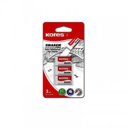 Radiera Kores KE-30, 40 x 21 x 10 mm, 3 bucati/blister