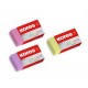 Radiera Kores pastel KE-30, 40 x 21 x 10 mm, 3 bucati/blister