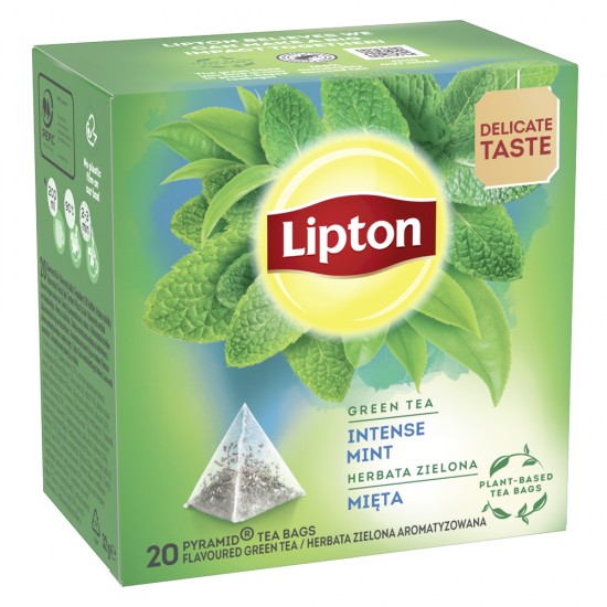 Ceai Lipton, verde, infuzie Menta, 20 bucati/cutie
