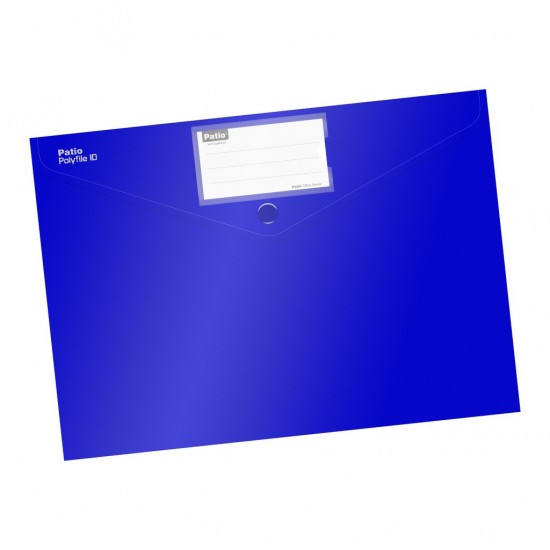 Mapa din plastic A4, albastra, cu capsa si buzunar eticheta