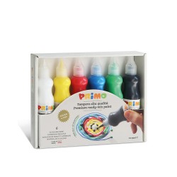 Tempera Morocolor Primo, cu mecanism de control al debitului, 6 culori, flacon 75 ml Tempera Morocolor Primo, cu mecanism de control al debitului, 6 culori, flacon 75 ml