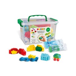 Set plastilina Morocolor Primo, 6 culori, 14 accesorii modelare, oras