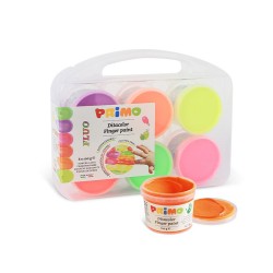Tempera fluorescent Morocolor Primo, pentru pictat cu degetele, 6 culori, 100 ml Tempera fluorescent Morocolor Primo, pentru pictat cu degetele, 6 culori, 100 ml