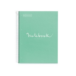 Caiet cu spira Miquelrius Emotions, A5, liniatura punctata, 80 file, coperta carton dur plastifiat, menta