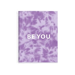 Caiet cu spira Miquelrius TIE DYE, A4, dictando, 120 file, coperta cu tratament antiviral si antibacterian, lavanda Caiet cu spira Miquelrius TIE DYE, A4, dictando, 120 file, coperta cu tratament antiviral si antibacterian, lavanda