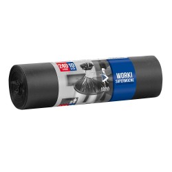 Saci menajeri HDPE, 240 l, negru, 10 bucati/rola Saci menajeri HDPE, 240 l, negru, 10 bucati/rola