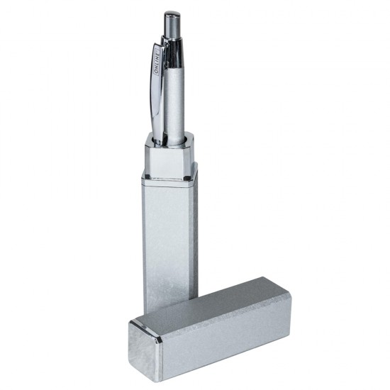 Pix cu mecanism Online Graphite, corp aluminiu, argintiu, in etui