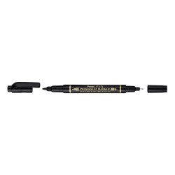 Marker permanent Pentel TWIN TIP 0.3/1.2 mm negru, rezistent, durabil, cerneala rezistenta la apa Marker permanent Pentel TWIN TIP 0.3/1.2 mm negru, rezistent, durabil, cerneala rezistenta la apa