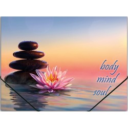 Mapa din plastic inchidere cu elastic, A4, design ZEN Mapa din plastic inchidere cu elastic, A4, design ZEN