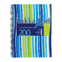 Caiet A4 cu spira PukkaPads Stripes, 200 file, dictando, albastru Caiet A4 cu spira PukkaPads Stripes, 200 file, dictando, albastru