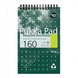 Blocnotes cu spira A5 Pukka Pads Jotta Recycled dictando 160 pag verde