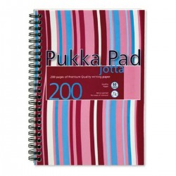 Caiet A4 cu spira PukkaPads Stripes, 200 file, dictando, roz Caiet A4 cu spira PukkaPads Stripes, 200 file, dictando, roz