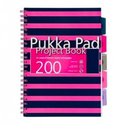 Caiet A4 cu spira si separatoare Pukka Pads PBN, 200 file, matematica, roz Caiet A4 cu spira si separatoare Pukka Pads PBN, 200 file, matematica, roz
