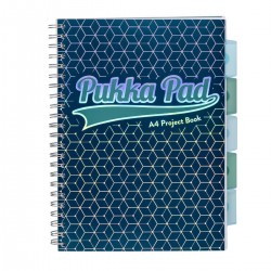 Caiet A4 cu spira si separatoare Pukka Pads PBG, 200 file, matematica, albastru inchis Caiet A4 cu spira si separatoare Pukka Pads PBG, 200 file, matematica, albastru inchis