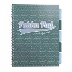 Caiet A4 cu spira si separatoare Pukka Pads PBG, 200 file, matematica, verde Caiet A4 cu spira si separatoare Pukka Pads PBG, 200 file, matematica, verde