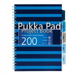 Caiet A4 cu spira si separatoare Pukka Pads PBN, 200 file, matematica, albastru Caiet A4 cu spira si separatoare Pukka Pads PBN, 200 file, matematica, albastru