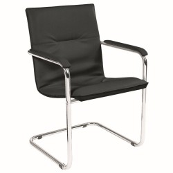 Scaun vizitator Elite, piele neagra